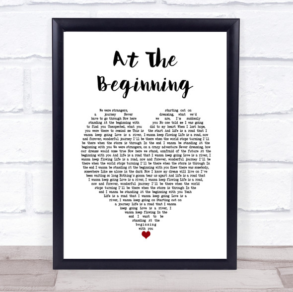 Richard Marx At The Beginning White Heart Song Lyric Print