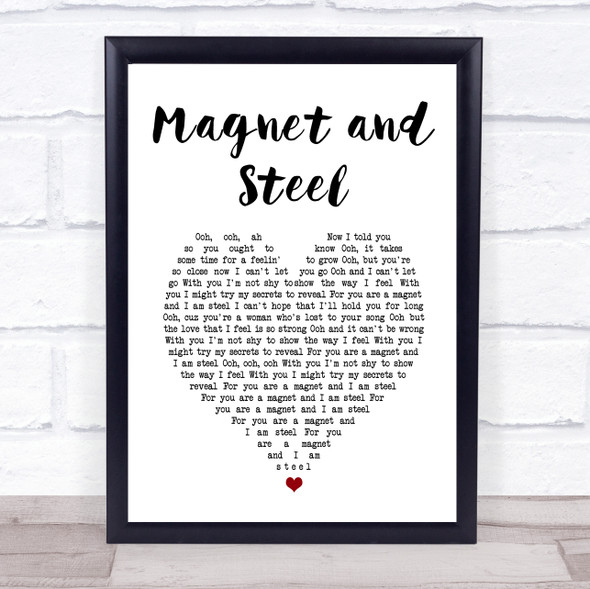 Walter Egan Magnet and Steel White Heart Song Lyric Print