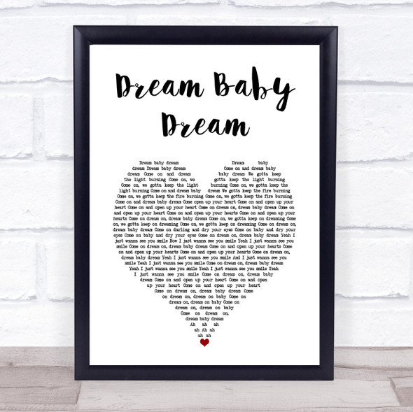 Bruce Springsteen Dream Baby Dream White Heart Song Lyric Print