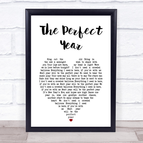 Dina Carroll The Perfect Year White Heart Song Lyric Print