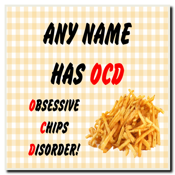 Funny Obsessive Disorder Chips Yellow Coaster