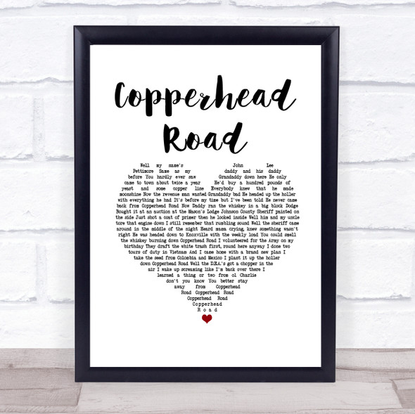 Steve Earle Copperhead Road White Heart Song Lyric Print