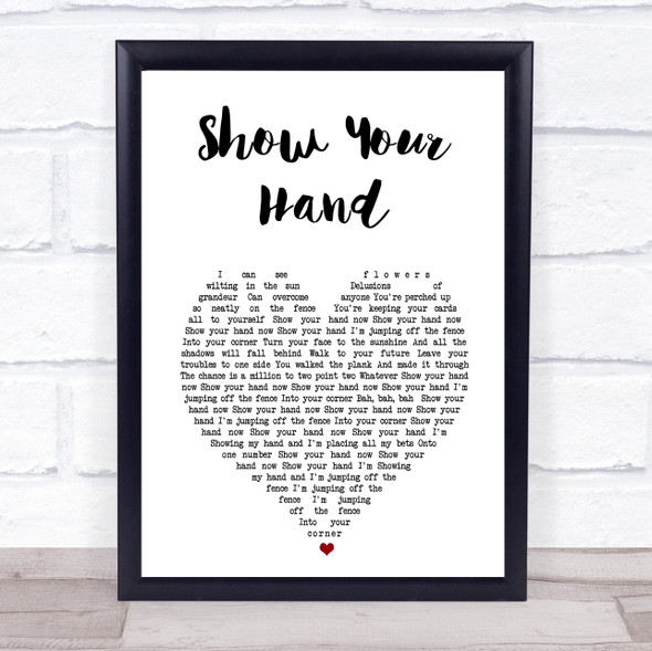 Super Furry Animals Show Your Hand White Heart Song Lyric Print