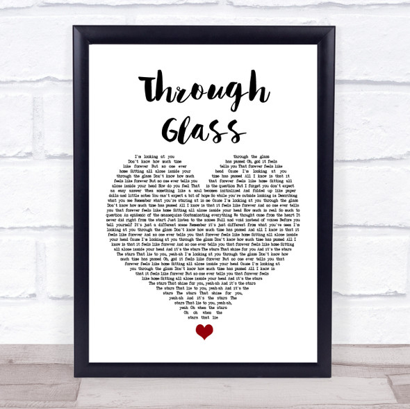 Stone Sour Through Glass White Heart Song Lyric Print