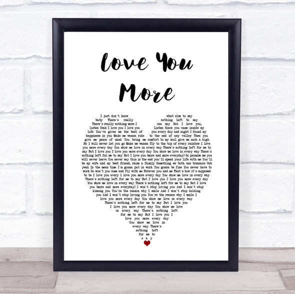 Ginuwine Love You More White Heart Song Lyric Print