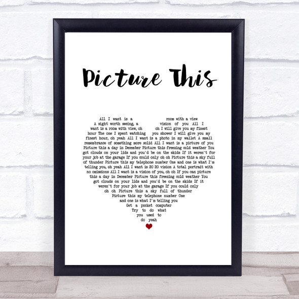 Blondie Picture This White Heart Song Lyric Print