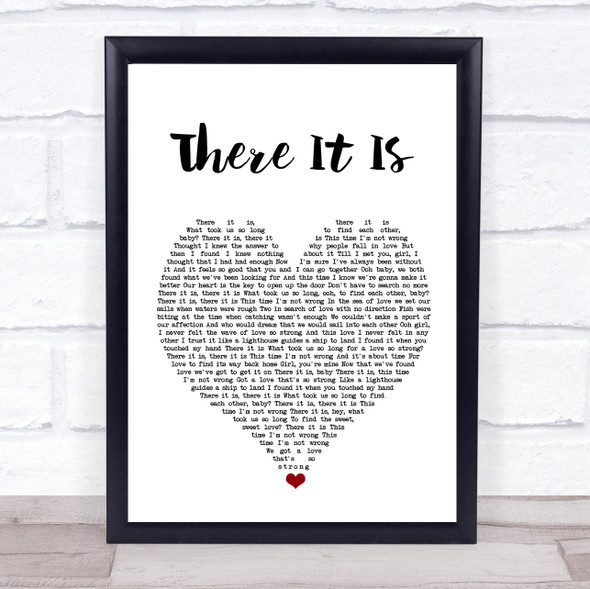 Shalamar There It Is White Heart Song Lyric Print