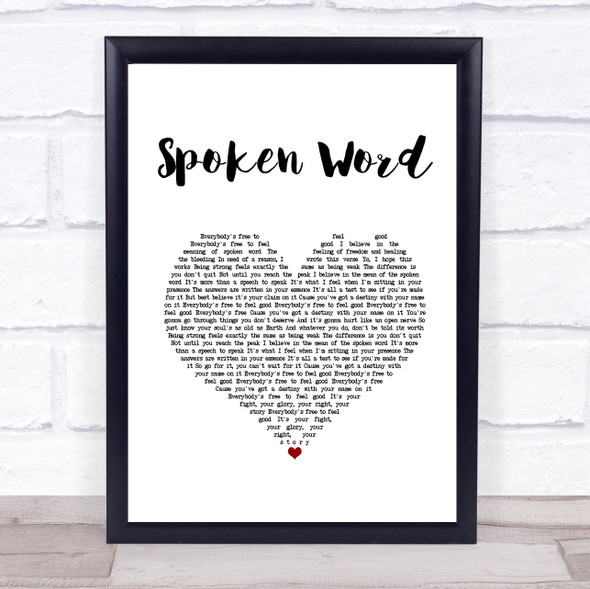 Chase & Status Spoken Word White Heart Song Lyric Print