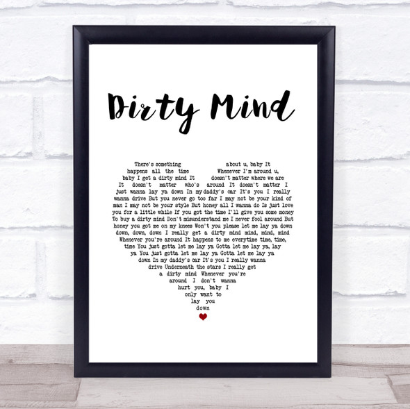 Prince Dirty Mind White Heart Song Lyric Print