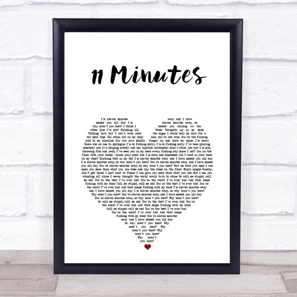 Yungblud & Halsey 11 Minutes White Heart Song Lyric Print