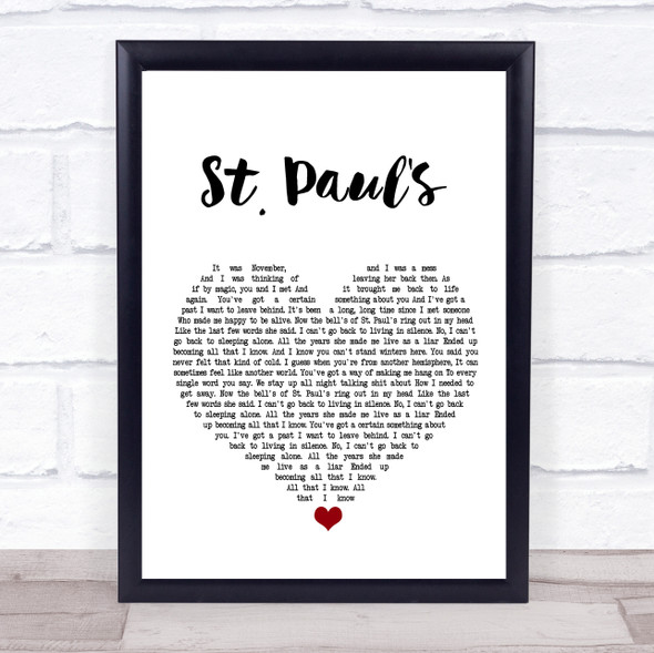 Deaf Havana St. Paul's White Heart Song Lyric Print