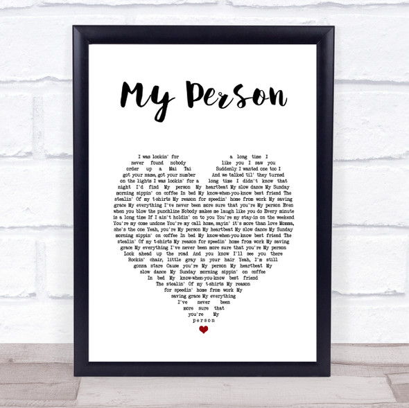 Spencer Crandell My Person White Heart Song Lyric Print