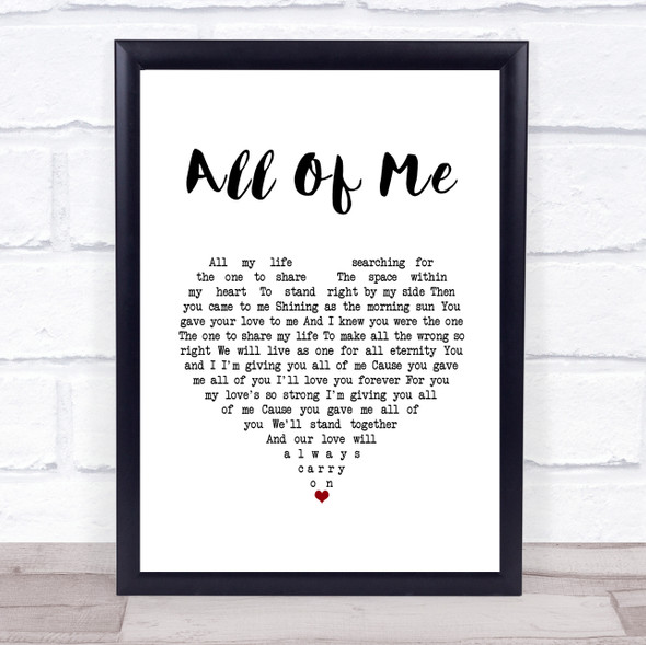 Stryper All Of Me White Heart Song Lyric Print