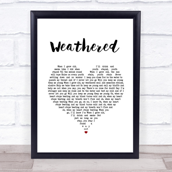 Jack Garratt Weathered White Heart Song Lyric Print