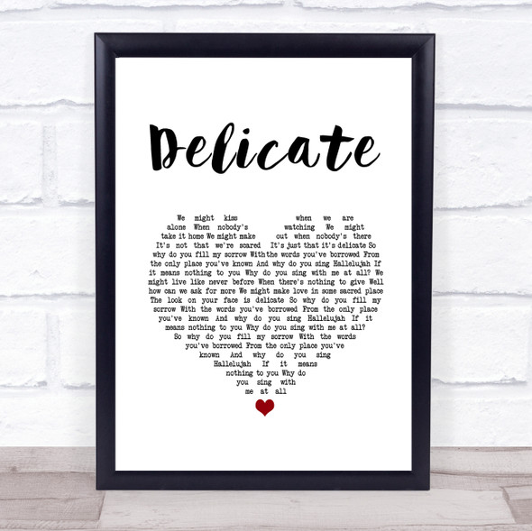 Damien Rice Delicate White Heart Song Lyric Print