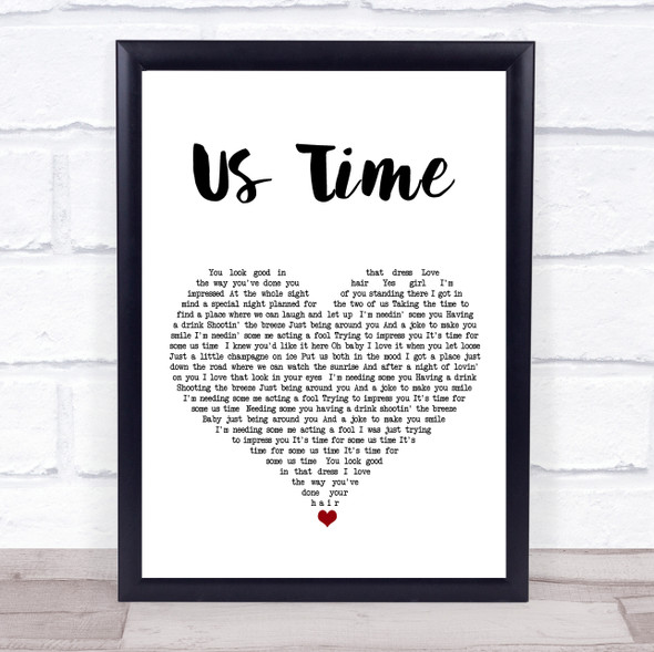 Stoney LaRue Us Time White Heart Song Lyric Print