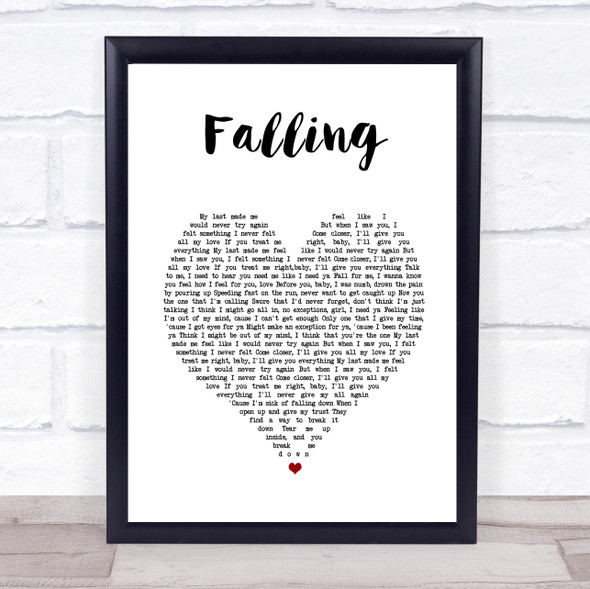 Trevor Daniel Falling White Heart Song Lyric Print