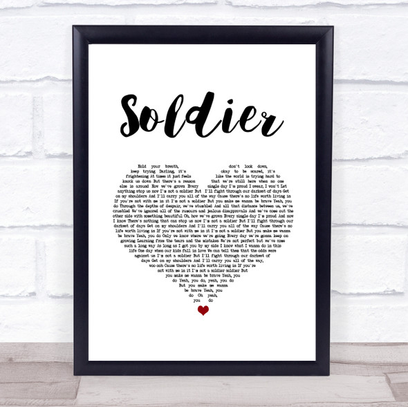 James TW Soldier White Heart Song Lyric Print