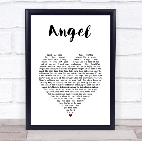 Sarah McLachlan Angel White Heart Song Lyric Print