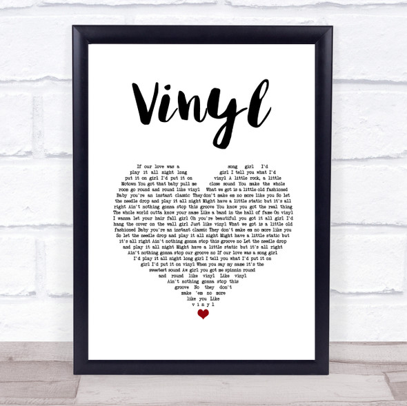 William Michael Morgan Vinyl White Heart Song Lyric Print