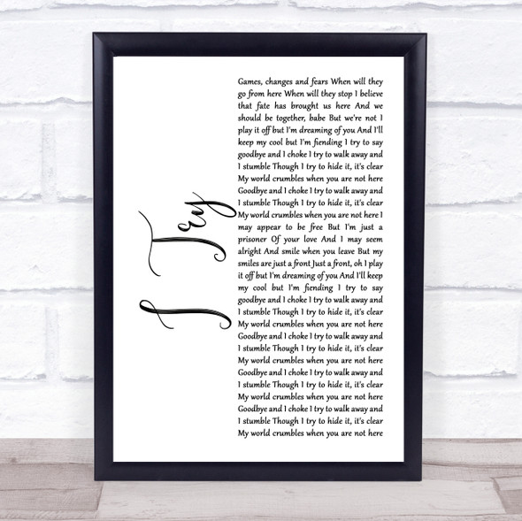 Macy Gray I Try White Script Song Lyric Print