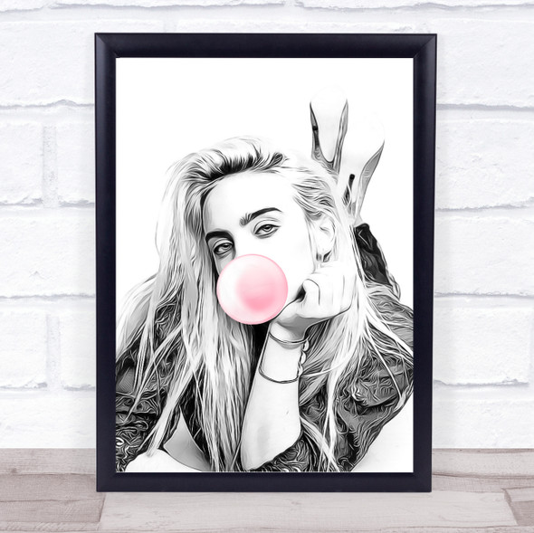 Billie Eilish Bubblegum Wall Art Print