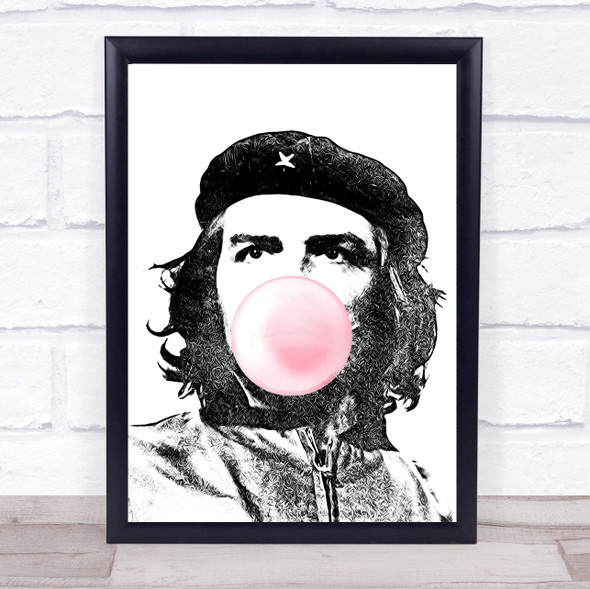 Chez Guevara Black & White Bubblegum Wall Art Print