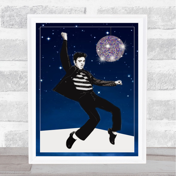 Elvis Disco Ball Pop Art Funky Wall Art Print