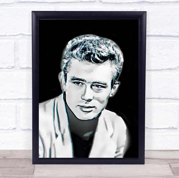 James Dean Pop Art Blue Black Graphic Style Wall Art Print