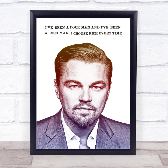 Leonardo DiCaprio Purple Ombre Wolf Of Wall Street Funky Wall Art Print