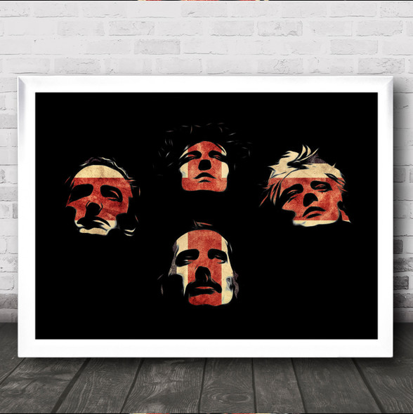 Queen Silhouette Poster Great Britain Flag Wall Art Print