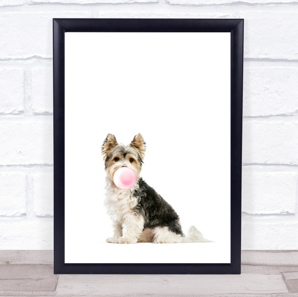 Dog Biewer Terrier Bubblegum Wall Art Print