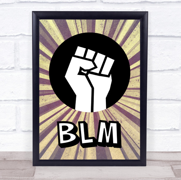 Black Lives Matter Fist On Retro Wall Art Print