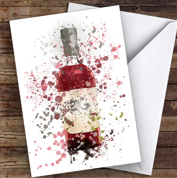 Watercolour Splatter Scottish Plum Gin Bottle Personalised Birthday Card