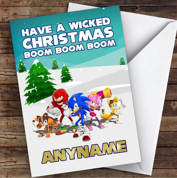 Sonic Boom Have A Wicked Christmas Personalised Children's Christmas Card