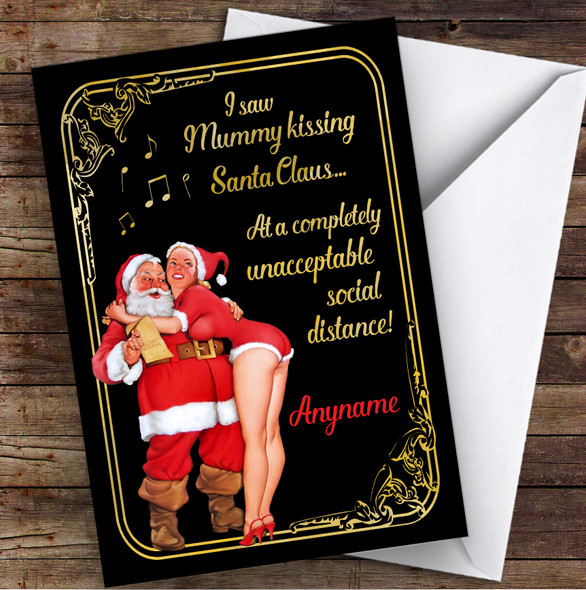 Funny Corona Santa Claus Social Distance Lockdown Christmas Card
