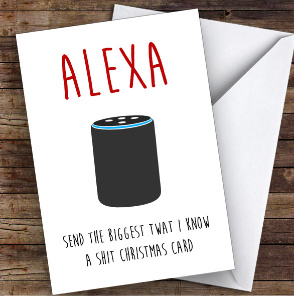 Funny Alexa Joke Personalised Christmas Card