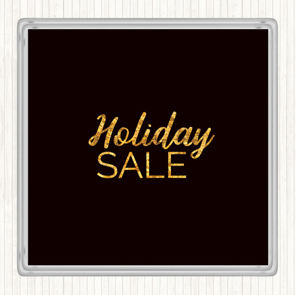 Black Gold Holiday Sale Quote Coaster