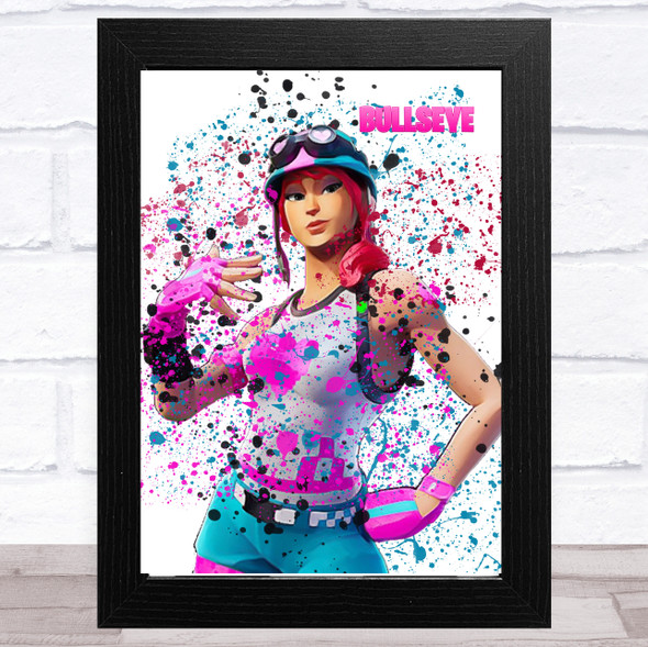 Splatter Art Gaming Fortnite Bullseye Heart Kid's Room Children's Wall Art Print