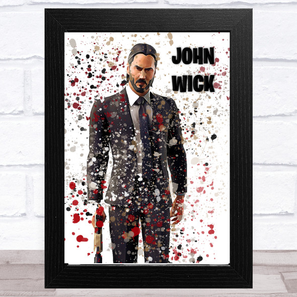 Splatter Art Gaming Fortnite John Wick Kid's Room Children's Wall Art Print