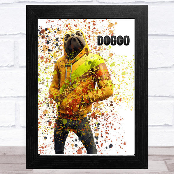 Splatter Art Gaming Fortnite Doggo Kid's Room Children's Wall Art Print