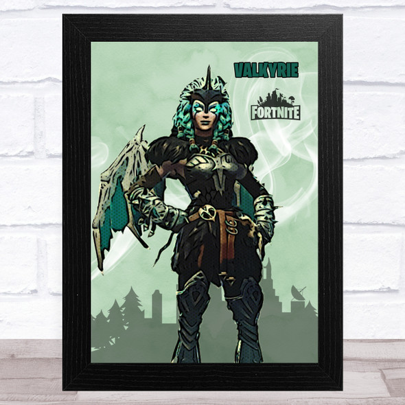 Valkyrie Gaming Comic Style Kids Fortnite Skin Children's Wall Art Print