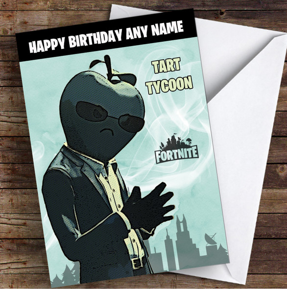Tart Tycoon Gaming Comic Style Kids Fortnite Skin Children's Personalised Birthday Card
