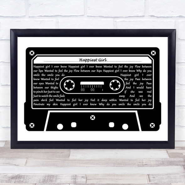 Depeche Mode Happiest Girl Black & White Music Cassette Tape Song Lyric Music Art Print