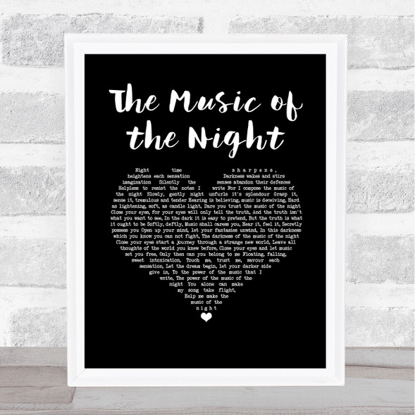 Michael Crawford The Music of the Night Black Heart Song Lyric Music Art Print