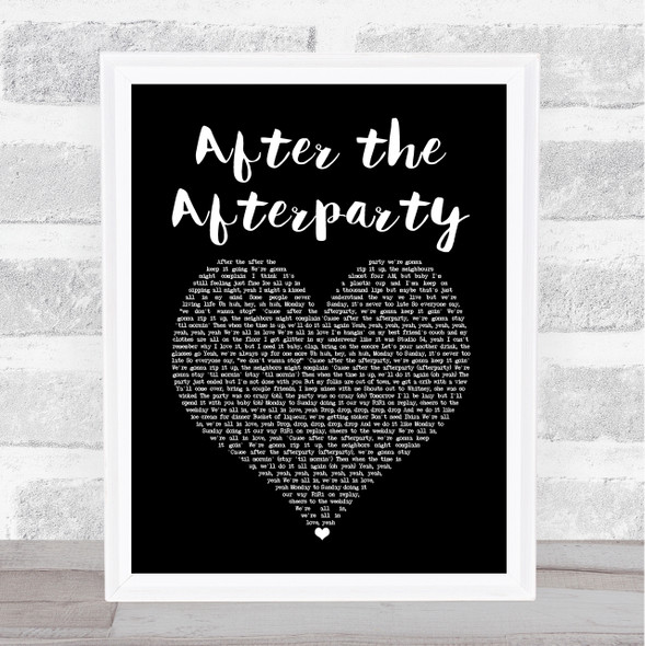 Charli XCX After the Afterparty Black Heart Song Lyric Music Art Print