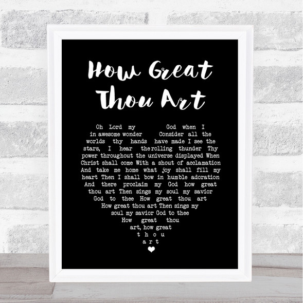 Elvis Presley How Great Thou Art Black Heart Song Lyric Music Art Print