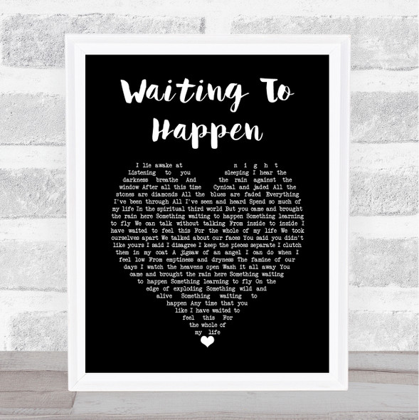 Marillion Waiting To Happen Black Heart Song Lyric Music Art Print