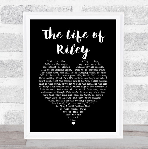 The Lightening Seeds The Life of Riley Black Heart Song Lyric Music Art Print