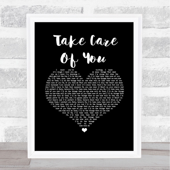 Ella Henderson Take Care Of You Black Heart Song Lyric Music Art Print